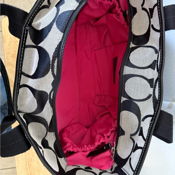 Coach Black and Gray Signature Tote Bag - Picture 10 of 13